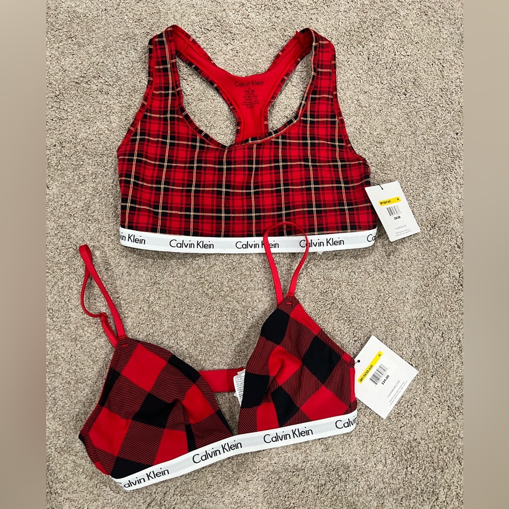 2 NWT Calvin Klein Bralettes size Medium